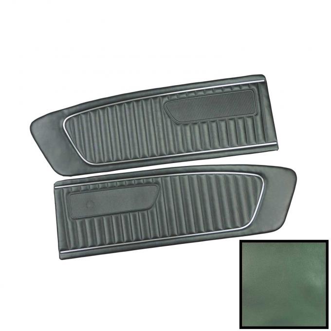 PUI Interiors 1967 Ford Mustang Standard Turquoise Front Door Panels D676