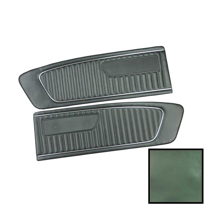 PUI Interiors 1968 Ford Mustang Standard Turquoise Front Door Panels D687