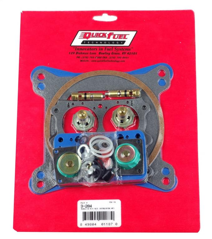 Quick Fuel Technology Non-Stick Rebuild Kit; Alcohol 4150/4150 H.P. (750, 850, & 950 CFM) 3-204QFT