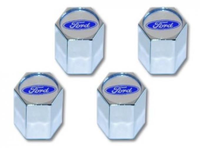 Valve Stem Caps Chrome, Ford