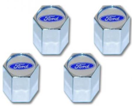 Valve Stem Caps Chrome, Ford