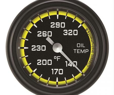 Classic Instruments Autocross Yellow 2 1/8" Oil Temperature Gauge AX128YBLF