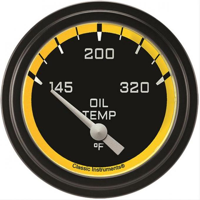 Classic Instruments Autocross Yellow 2 5/8" Oil Temperature Gauge AX228YBLF