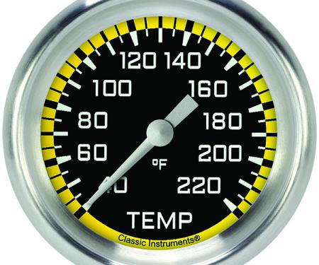 Classic Instruments Autocross Yellow 2 5/8" Stock Eliminator Temp. Gauge AX329YAPF