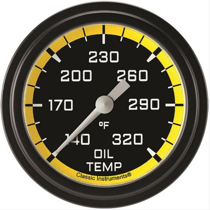 Classic Instruments Autocross Yellow 2 5/8" Oil Temperature Gauge AX328YBLF