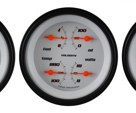 Classic Instruments Velocity White Three Gauge Set VS03WBLF