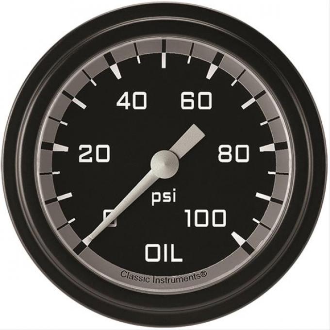 Classic Instruments Autocross Gray 2 5/8" Oil Pressure Gauge AX381GBLF