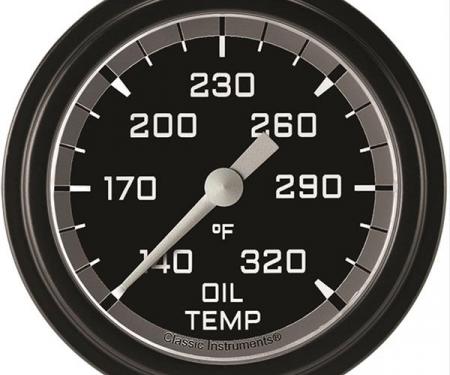 Classic Instruments Autocross Gray 2 5/8" Oil Temperature Gauge AX328GBLF