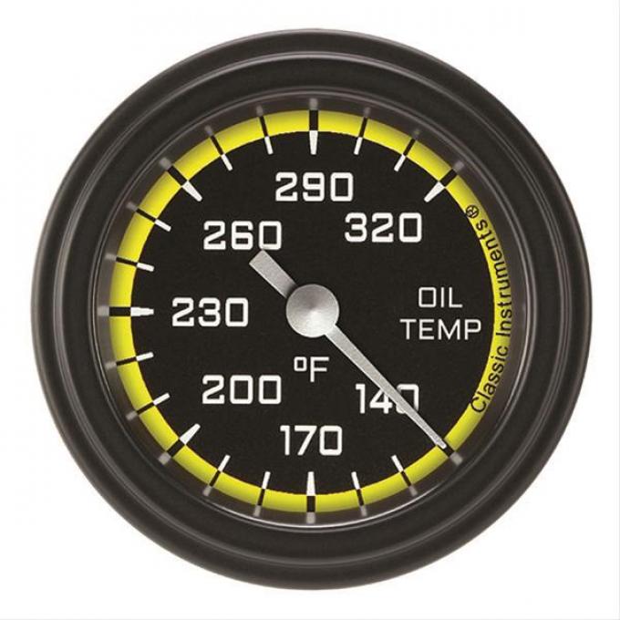 Classic Instruments Autocross Yellow 2 1/8" Oil Temperature Gauge AX128YBLF