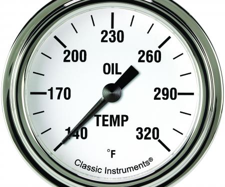 Classic Instruments White Hot 2 5/8" Oil Temperature Gauge WH328SLF
