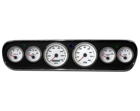 Mustang - New Vintage USA Performance Series DIY Gauge Panel Kit - 6 Gauge Package, White Dial, 1964-1966 - Programmable Speedometer MPH