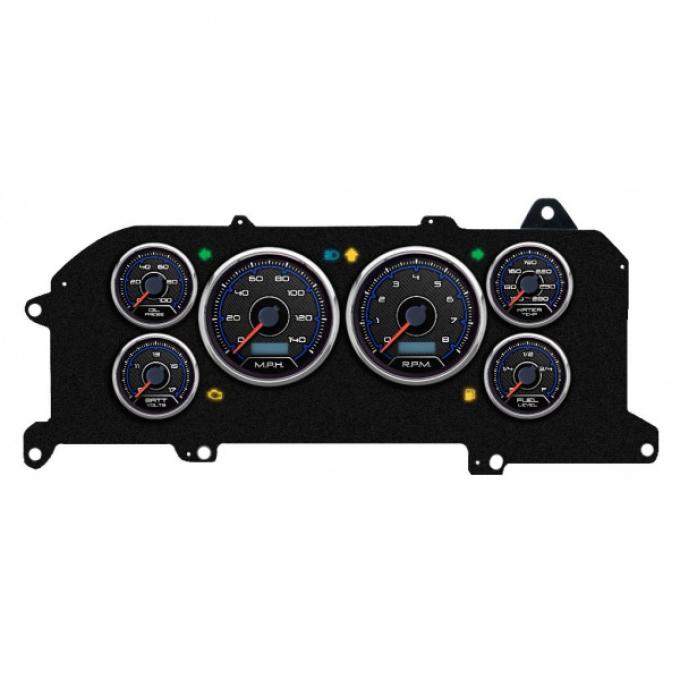 Mustang - New Vintage USA CFR Blueline Series Kit - 6 Gauge Package, 1987-1993 - Programmmable Speedometer MPH