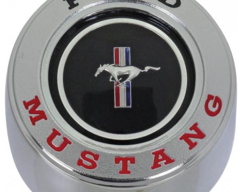 Ford Mustang Horn Button - Metal - For Wood Grain Steering Wheel - Center Cap With Emblem