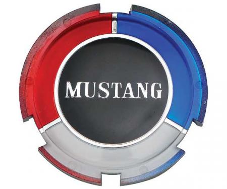 Ford Mustang Wheel Cover Spinner Insert - Red & White & Blue With Mustang Script