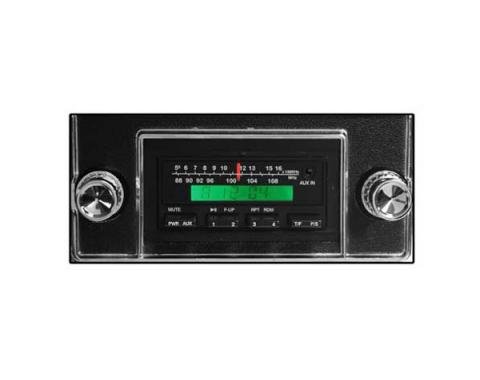 Ken Harrison In-Dash Stereo System, 100W, 1967-1973 Mustang, Black Nose