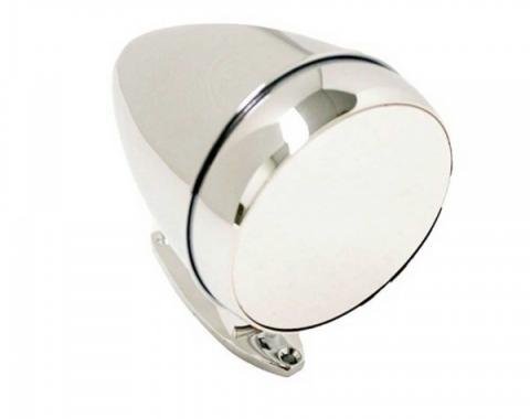 Ford Mustang - Bullet Mirror, Rotunda Style, Flat Left, Chrome, 1965-1967
