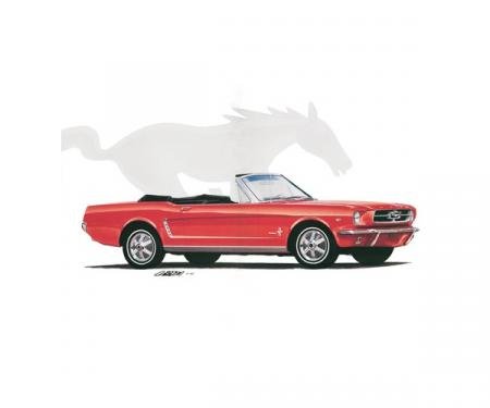 Limited Edition Print, Mustang, Convertible, Red, 1964 1/2
