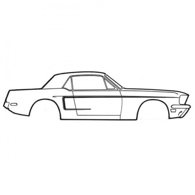 Ford Mustang Exterior Stripe Kit - C Stripe - Gold (Non-reflective)