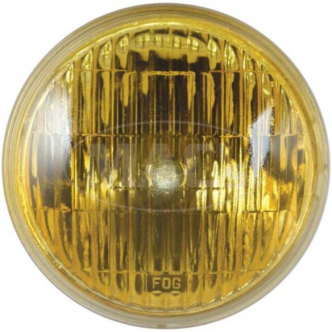 Ford Mustang Fog Light Sealed Beam Bulb - G.E. Logo & Word Fog On Amber Lens