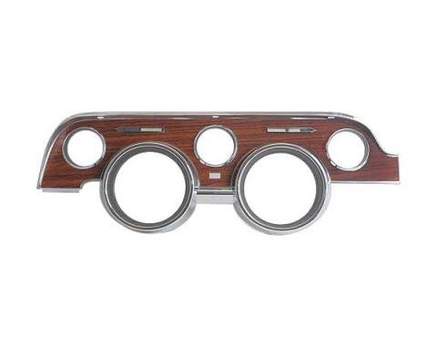 Ford Mustang Instrument Bezel - Plastic Wood Grain And Chrome