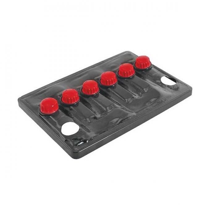 TarTopper Battery Cover - For 24F Series Battery - Black Plastic With Red Simulated Caps - Inside Dimensions 9-7/8 Wide x 6-7/8 Deep