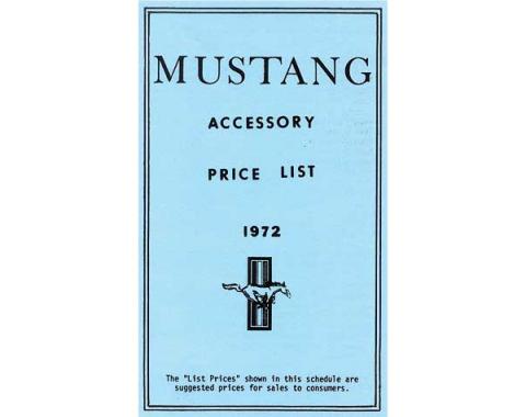 Ford Mustang New Car Accessory Price List