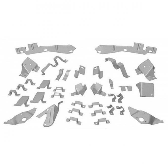 Mustang Fastback Body Shell Bracket Kit, 37 Piece, 1965-1966