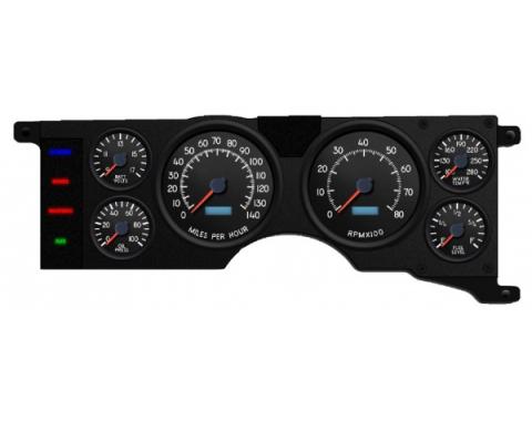 Mustang - New Vintage USA Aviator Series Kit - 6 Gauge Package, 1979-1986 - Programmmable Speedometer MPH