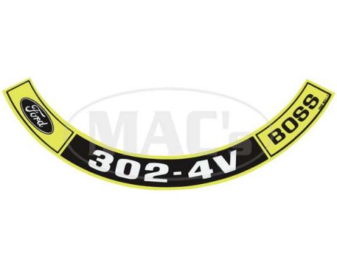 Ford Mustang Air Cleaner Decal - Boss 302-4V
