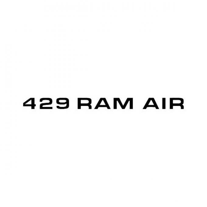 Ford Mustang 429 Ram Air Hood Decal - Black