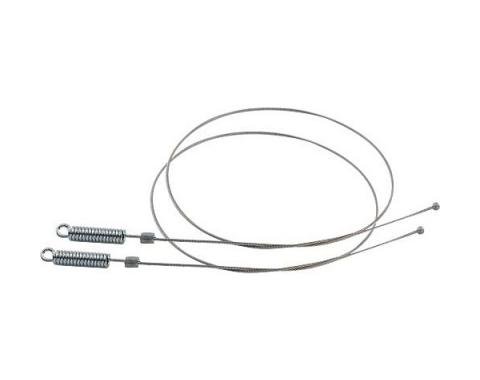 Ford Mustang Convertible Top Side Tension Cables - Spring Type