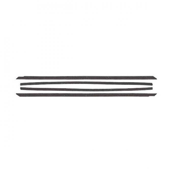 Ford Mustang Belt Weatherstrip Kit - 4 Pieces - Inner & Outer - Black Bead - Early Fastback - Door Windows