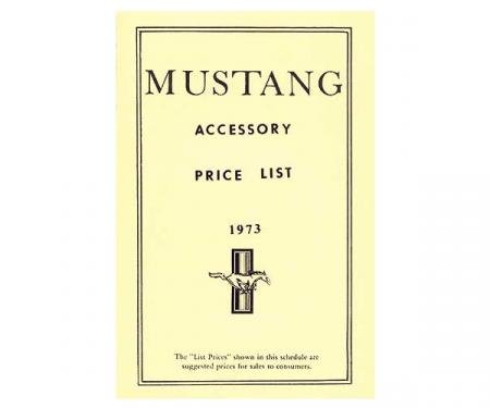 Ford Mustang New Car Accessory Price List