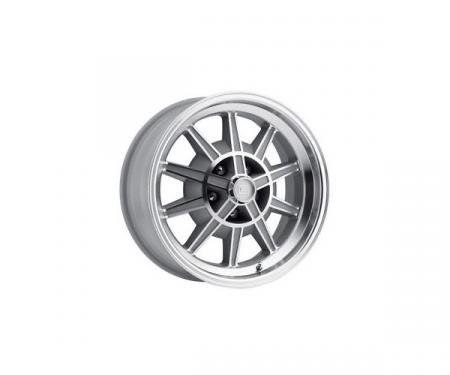 Mustang 17 x 7 GT7 Alloy Wheel, 5 on 4.5 BP, 4.25 BS, Machined / Clear Coat 1967-68