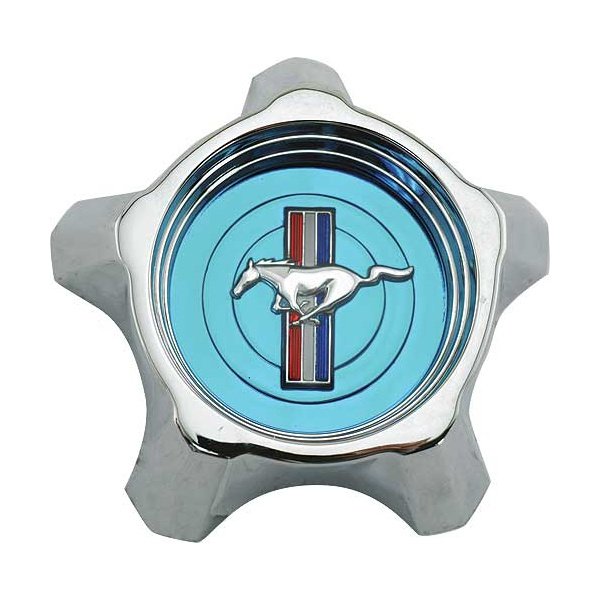 Ford Mustang Wheel Center Cap Blue Center PushIn Type 33/4 Diameter