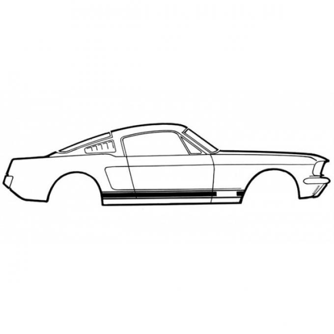 Ford Mustang Exterior Stripe Kit - GT Side Stripes - Red