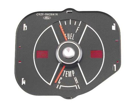 Ford Mustang Fuel & Temperature Gauge Assembly - With BlackFace - Replaces Stamping # C9ZF-9A284