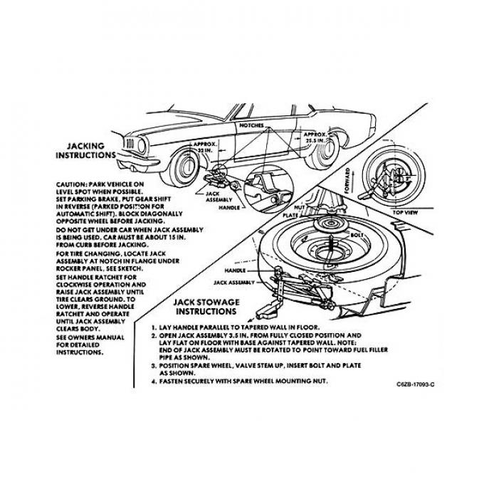 Ford Mustang Decal - Jack Instruction