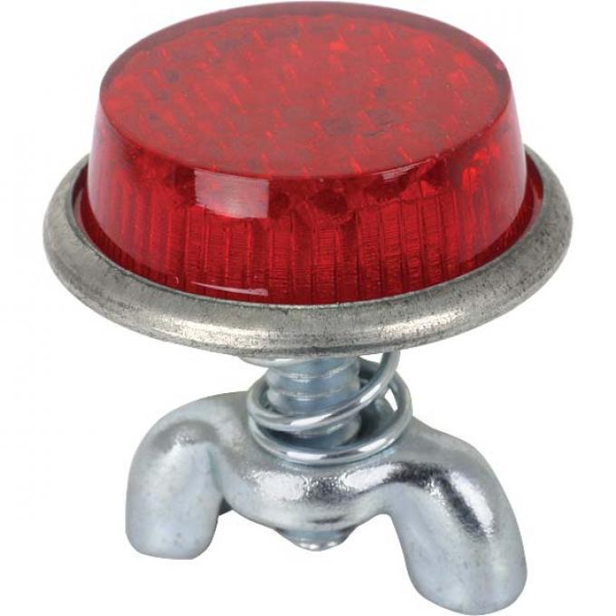 License Plate Bolts & Wing Nuts, Red Reflector, 1955-79