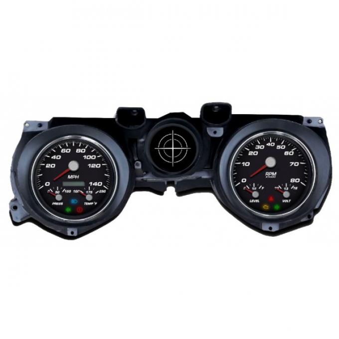 Mustang - New Vintage USA 69 Series Kit - 3 in 1 Style Gauges, Black Dial - 1971 - 1973