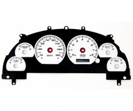 Mustang  - New Vintage USA - Gauge Cluster Overlay - Performance ll Series, Black Dial- 1999-2004
