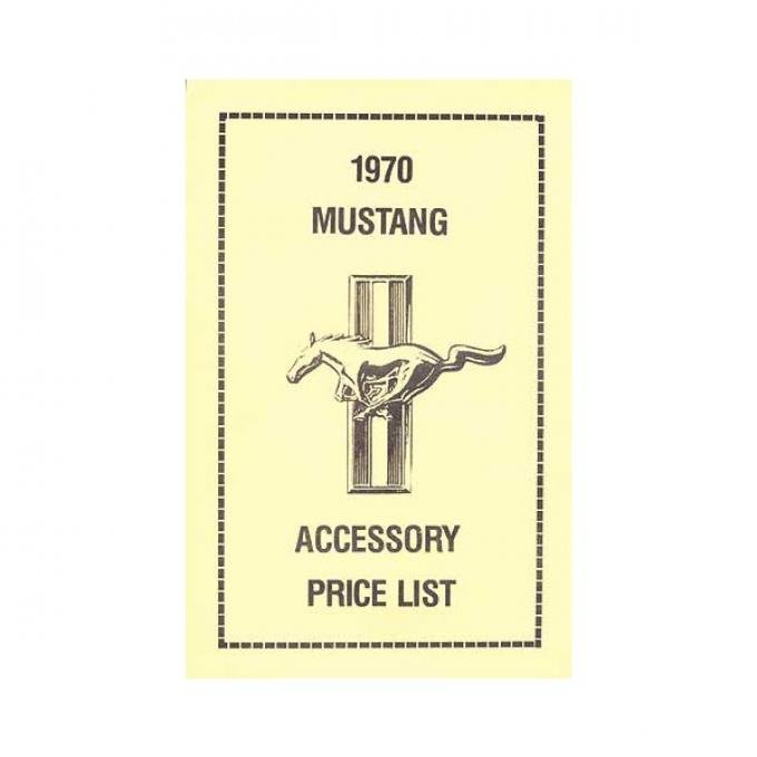 Ford Mustang New Car Accessory Price List