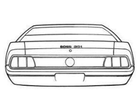 Ford Mustang Trunk Lid Stripe Kit - Boss 351 - 3 Pieces - Argent Silver-Gray