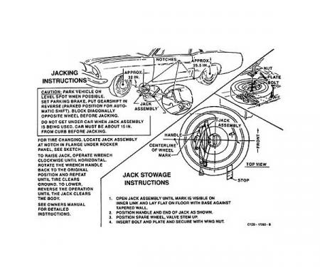 Ford Mustang Decal - Jack Instruction - Through Early 1967