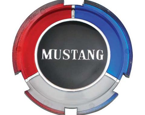 Ford Mustang Wheel Cover Spinner Insert - Red & White & Blue With Mustang Script