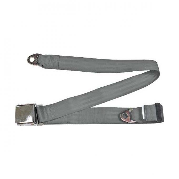 Seatbelt Solutions Universal Lap Belt, 74" with Chrome Lift Latch 1800746005 | Gray