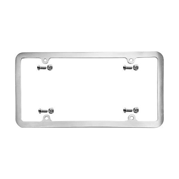 Custom License Plate Frame Brushed Aluminum