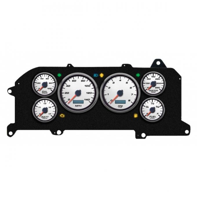 Mustang - New Vintage USA Performance ll Series Kit - 6 Gauge Package, White Dial - 1987-1993 - Programmmable Speedometer MPH