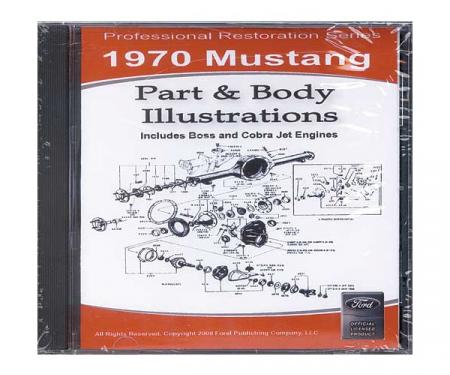 1970 Mustang Part & Body Illustrations On CD - For Windows Operating Systems Only