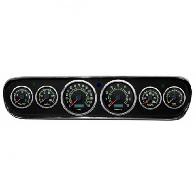 Mustang - New Vintage USA 69 Series DIY Gauge Panel Kit - 6 Gauge Package, Black Dial, 1964-1966 - Programmable Speedometer MPH